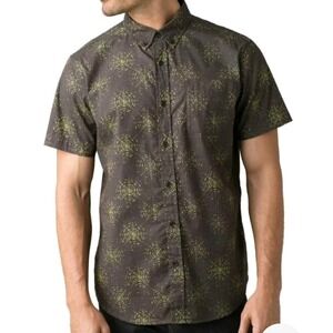 prAna Granite Hillsdale Organic Shirt Men XL Slim Fit Pocket Button Down Recycle